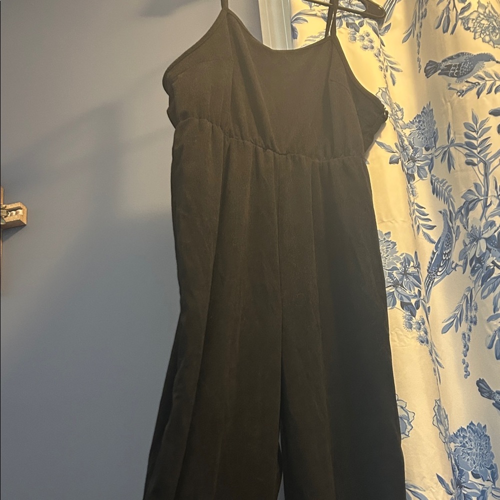 Black Wide-Leg Jumpsuit with Spaghetti Straps